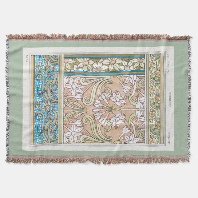 Couverture Art nouveau jonquille Verneui textile floral art (Devant)