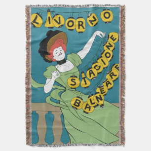 Couverture Art Nouveau vintage, Livorno Senorita dansant