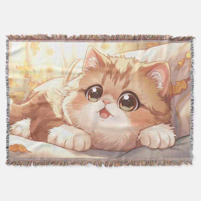Couverture  “Autumn Dream Scottish Fold Throw Blanket” (Devant)