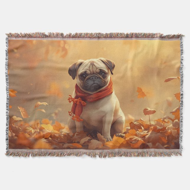 Couverture  “Autumn Snuggles with Pugsy” Cute Autumn Pug (Devant)