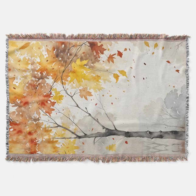 Couverture Autumn Trees in Bright Colours Woven Blanket (Devant)