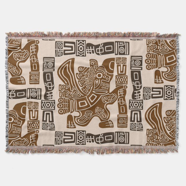 Couverture Aztec Eagle Guerrier Tribal Art antique (Devant)