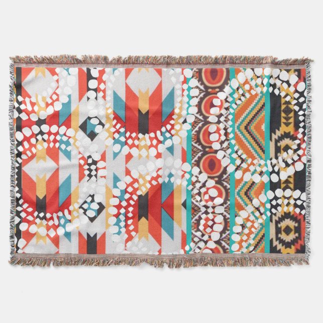 Couverture aztèque tribale de jet (Devant)