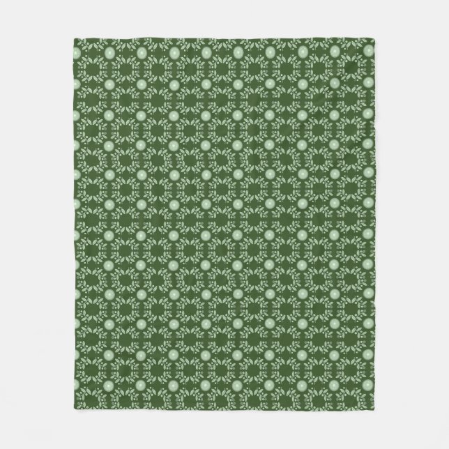 Couverture aztèque vert-foncé de motif de feuille (Devant)