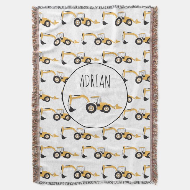 Couverture Backhotte de construction Camion Nom personnalisé (devant Vertical)