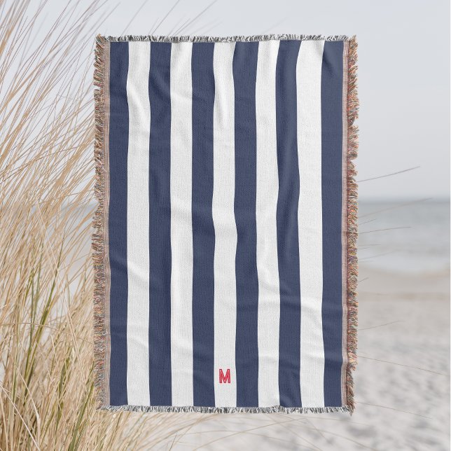 Couverture Bande de cabane marine et monogramme rouge personn (Créateur téléchargé)