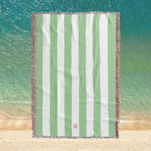 Couverture Bande de cabane verte et monogramme rose personnal