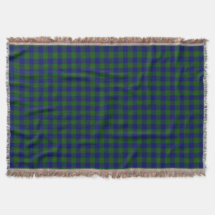 Couverture Barclay tartan bleu vert plaid