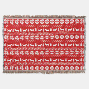 Couverture Basset Hound Silhouettes Chiens Motif de Noël