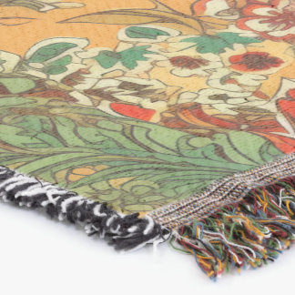 Couverture Batik indonésien style balinais jaune orange