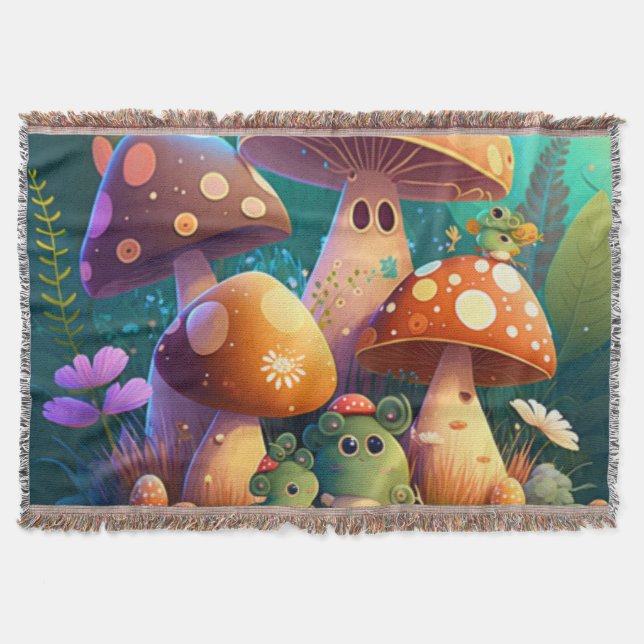 Couverture Beau mignon champignons pour la chambre des enfant (Devant)