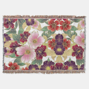 Couverture Beau Motif avec élément floral vert rose