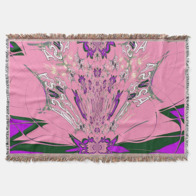 Couverture Beau motif de teinte violet rose bébé monogramme (Devant)