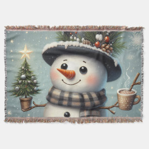 Couverture Beau tourbillon Noël/bonhomme de neige d'hiver