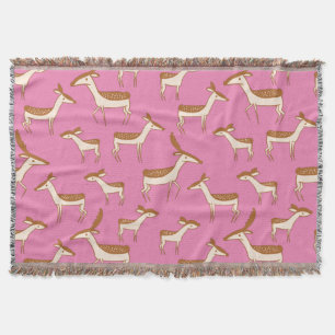 Couverture Bébé cerf et famille en rose