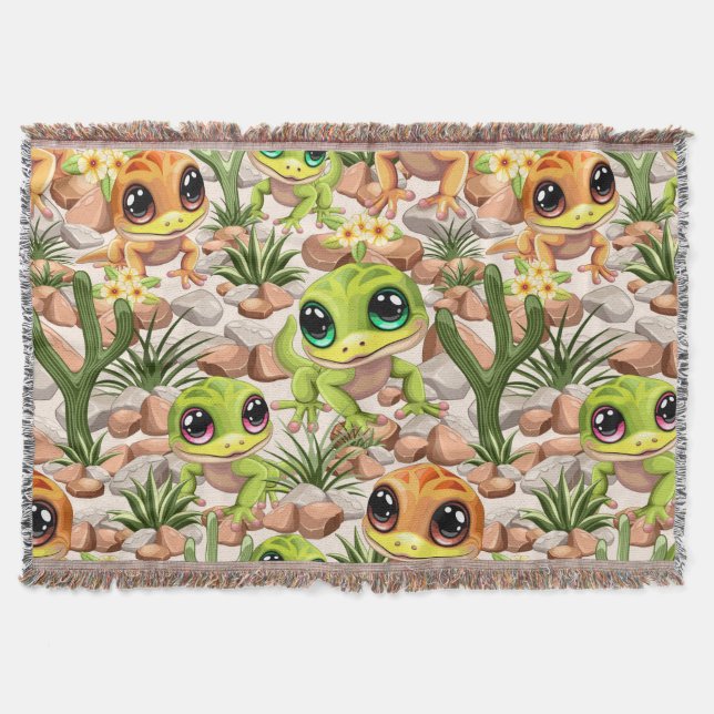 Couverture Bébé Geckos jote personnages de dessin (Devant)