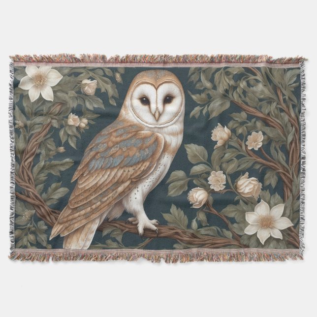 Couverture Belle Barne Owl William Morris Inspiré (Devant)