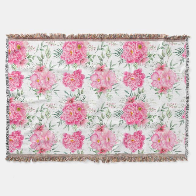 Couverture Belle Fleurs Aquarelle Motif Floral (Devant)