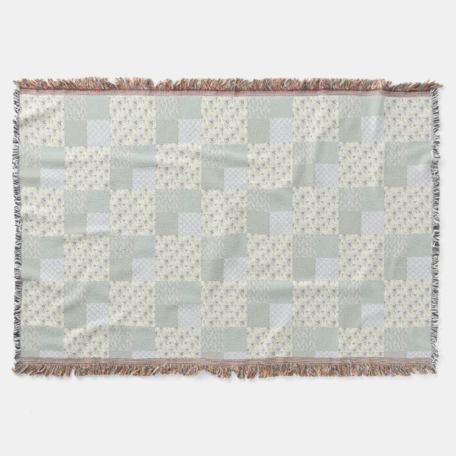 Couverture Belle patchwork vert doux (Devant)