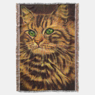 Couverture belle tabby à cheveux longs imprimé chat