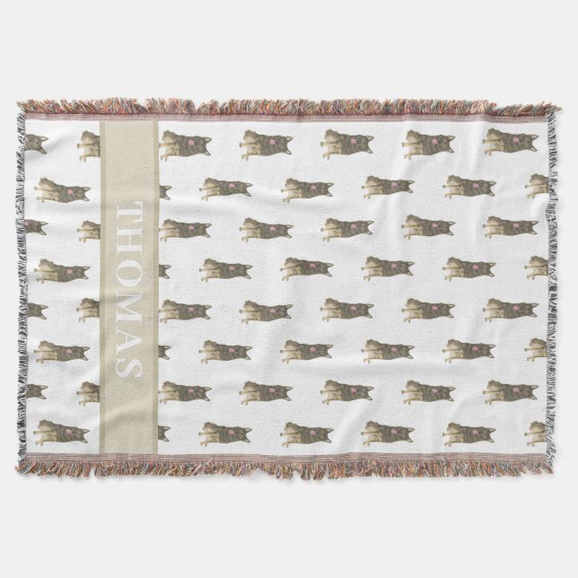 Couverture Berger Allemand Personnalisé (Sable) (Devant)