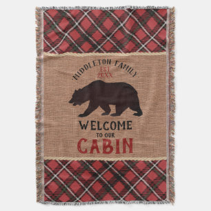 Couverture Bienvenue à notre Cabine dans un Burlap and Plaid