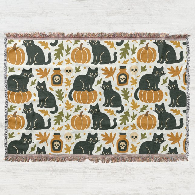 Couverture Black Cat and Pumpkin Woven (Créateur téléchargé)