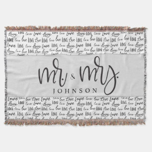 Couverture Black White M et Mme Marié amour cadeau mariage