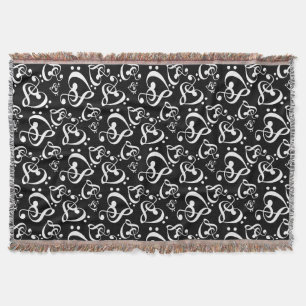 Couverture Black White Music Notes Bass Treble Clef Hearts