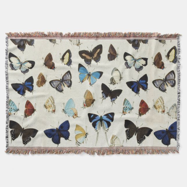 Couverture BLANC NOIR BUTTERFLIES BLEU Beauté Nature Lover (Devant)