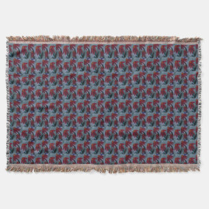 Couverture Blanche à lancer de marguerite rouge