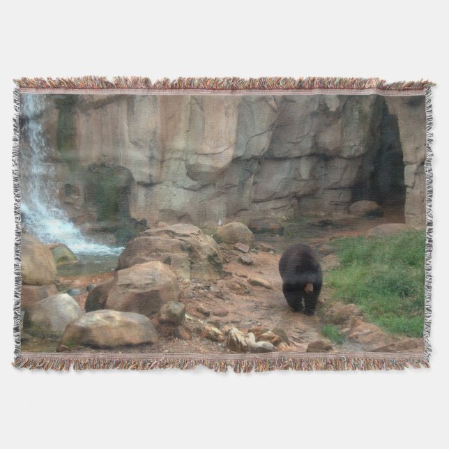Couverture Blanche à lancer d'ours noir américain (Devant)
