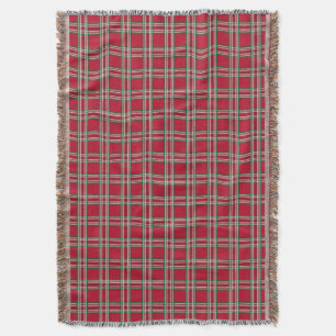 Couverture Blanche à lancer rustique à plaid rouge