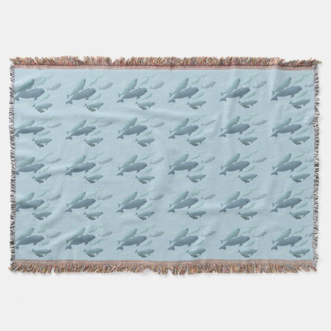 Couverture Blanche baleine Beluga Baleine Art Jeter couvertur (Devant)