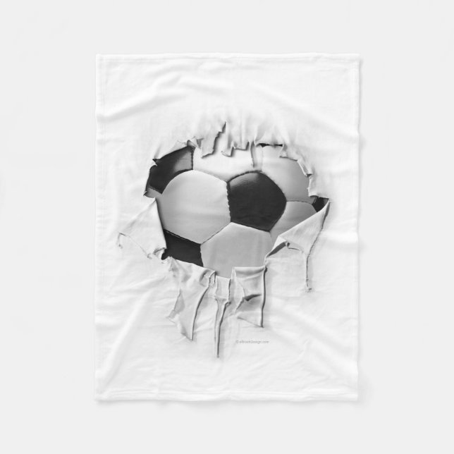 Couverture blanche déchirée d'ouatine du football (Devant)