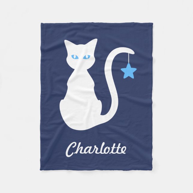 Couverture blanche d'ouatine de chat (Devant)