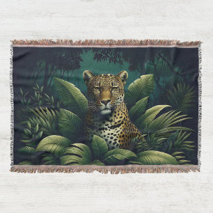 Couverture Blanche et tapisserie tissée de Cheetah Majestic