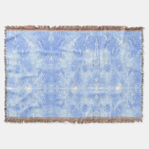Couverture Blanches Sherpa Abstraites bleu clair et blanc