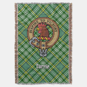 Couverture Blason de coq du Clan Currie sur tartan