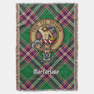 Couverture Blason du clan MacFarlane sur le tartan de chasse