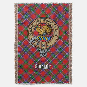 Couverture Blason du Clan Sinclair sur tartan rouge