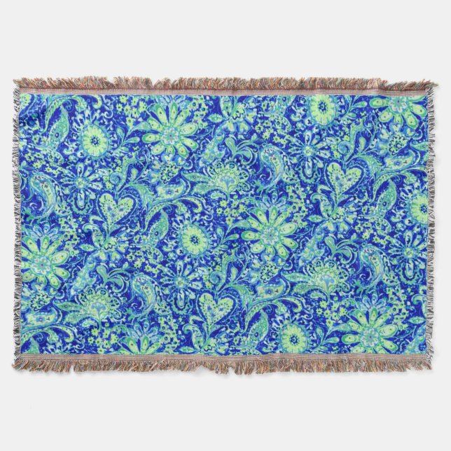 Couverture Bleu floral lancette (Devant)