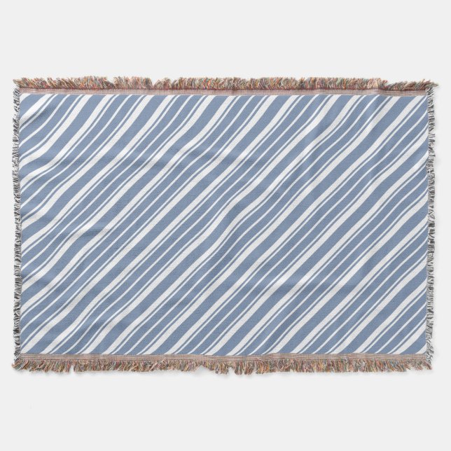 Couverture Bleu Indigo et blanc Ticking Stripe Lancer la couv (Devant)