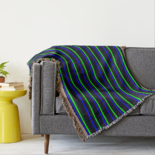 Couverture Bleu Noir Grandes Vertes