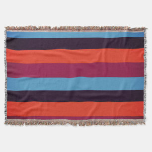 Couverture Bleu, Orange, Brown, Rayures rouges Lancer la couv