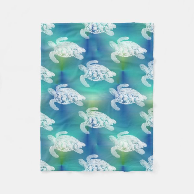 Couverture bleue d'ouatine d'Aqua de tortues de (Devant)