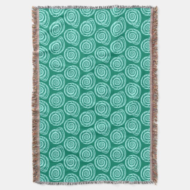 Couverture Bloc de coquillages spiraux Impression, Turquoise  (devant Vertical)