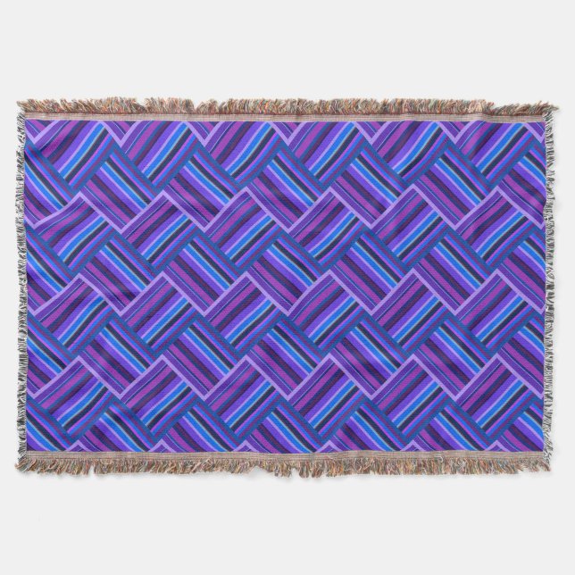 Couverture Blue and purple stripes weave (Devant)