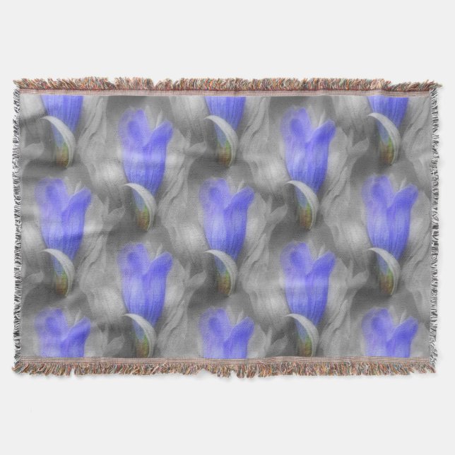 Couverture Blue Gentian Flower Nature Motif (Devant)
