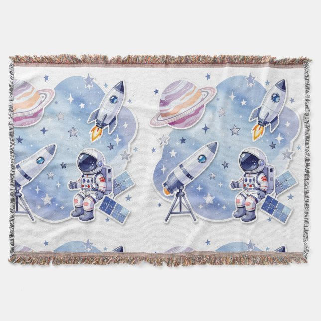 Couverture Blue little astronaut cozy Blanket for New Home (Devant)